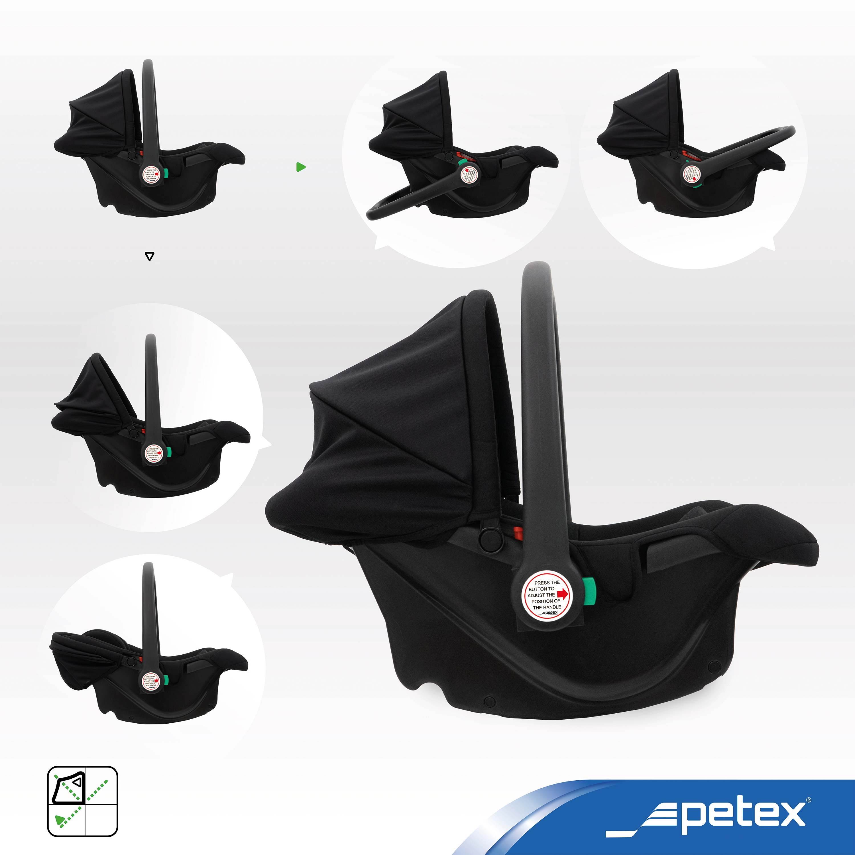 Auto-Babyschale Bambini Isofix Basis Reboarder, i-Size R 129, Autositz PETEX