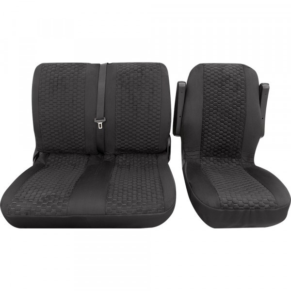 Hexagon Einzelsitz/Doppelsitz vorne 3-tlg. schwarz passend für