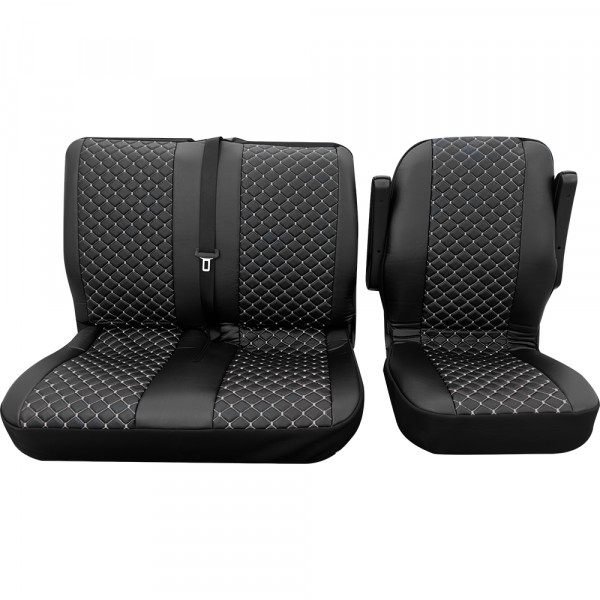 Colorado Einzelsitz/Doppelsitz vorne 3-tlg. silber passend für VW T4 Caravelle, kurzer Radstand mit