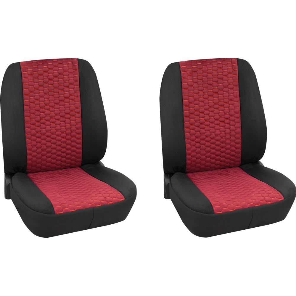 Hexagon 2x Einzelsitz vorne 2-tlg. rot passend für Renault Kangoo II Rapid  ab 01/2008 bis 05/2021, Business Class, Sitzbezüge, PETEX Onlineshop
