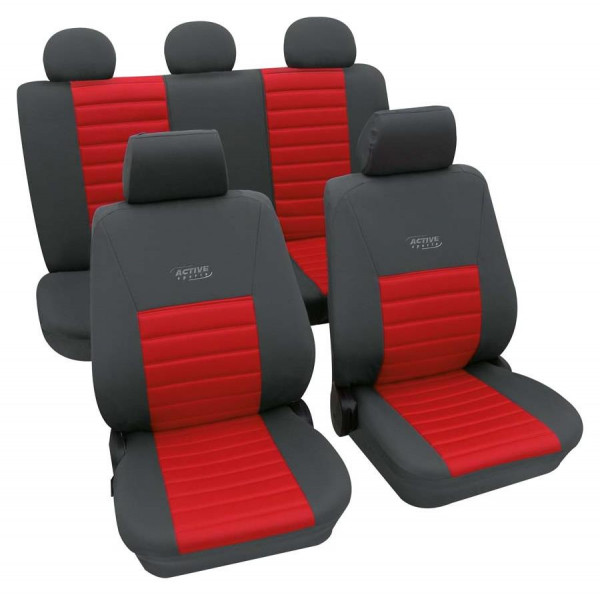 Active Sports Komplettset rot passend für VW Polo (9N) ab 08/2001 bis  05/2009, Eco Class, Sitzbezüge, PETEX Onlineshop