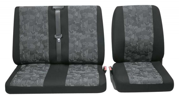 Mosel Einzelsitz/Doppelsitz vorne 3-tlg. grau