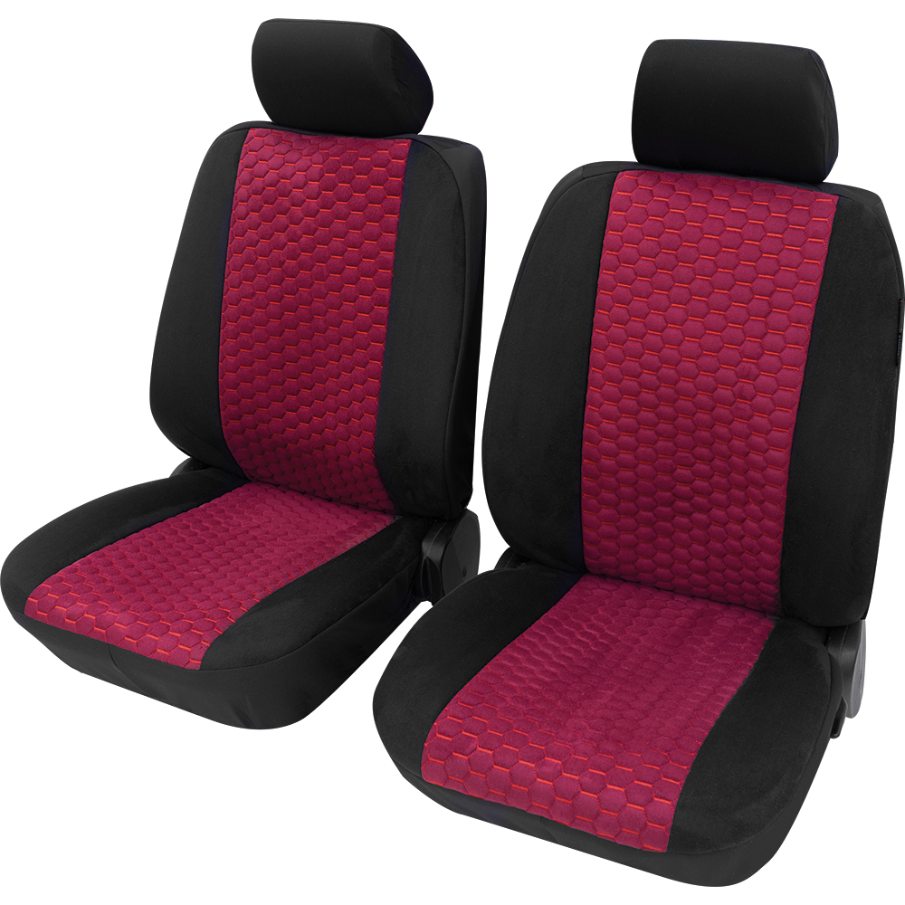 Hexagon Vordersitzgarnitur rot passend für Suzuki Swift ab 01/2005 bis  08/2010, Business Class, Sitzbezüge, PETEX Onlineshop