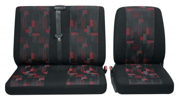 Isar Einzelsitz/Doppelsitz vorne 3-tlg. rot