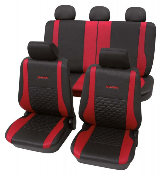 Exclusive Komplettset rot passend für Opel Corsa D ab 10/2006 bis 10/2014, Eco Class, Sitzbezüge, PETEX Onlineshop