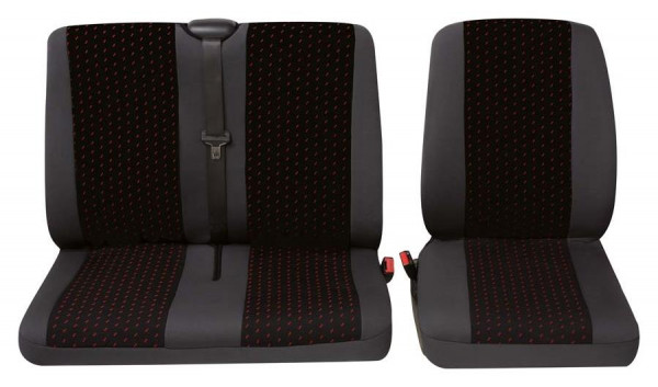 Profi1 Einzelsitz/Doppelsitz vorne 2-tlg. rot passend für VW T4 Caravelle, langer Radstand mit Schal