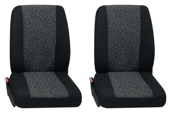 Rhein 2x Einzelsitz vorne 2-tlg. grau passend für Ford Transitz Custom 3-Sitzer ab 11/2012 bis 07/20