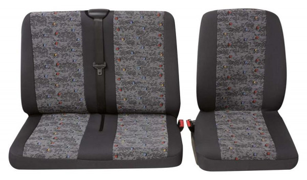 Profi3 Einzelsitz/Doppelsitz vorne 2-tlg. grau passend für Peugeot Expert 2-3 Sitzer ab 01/1999 bis