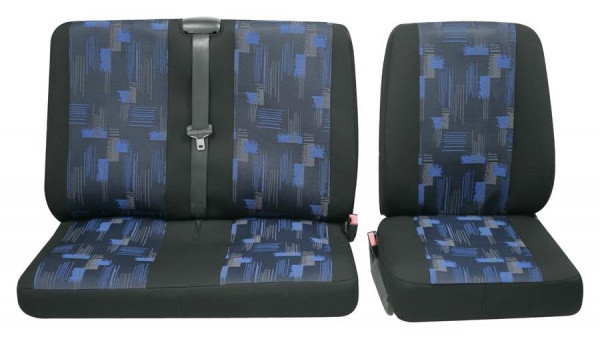 Isar Einzelsitz/Doppelsitz vorne 3-tlg. blau