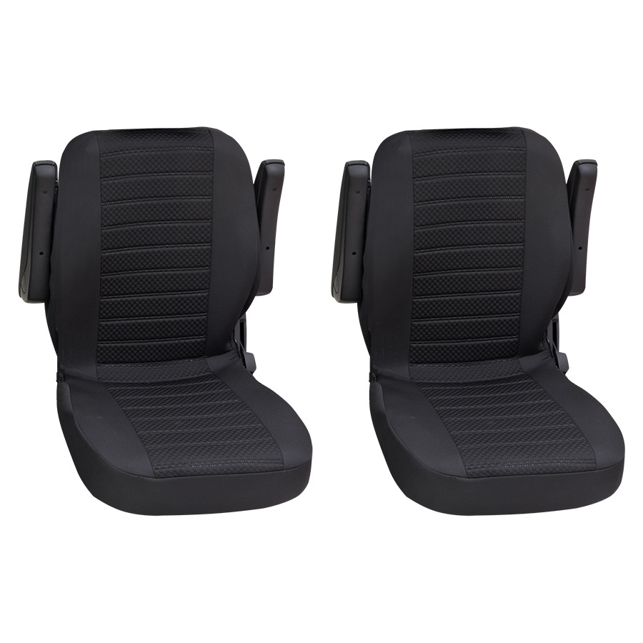 Sitzbezug Universal Business Class Fulda schwarz
Zwei Einzelsitze 2-teilig, mit Reißnaht für Seitenairbag,
freigegeben für VW T5 / T6