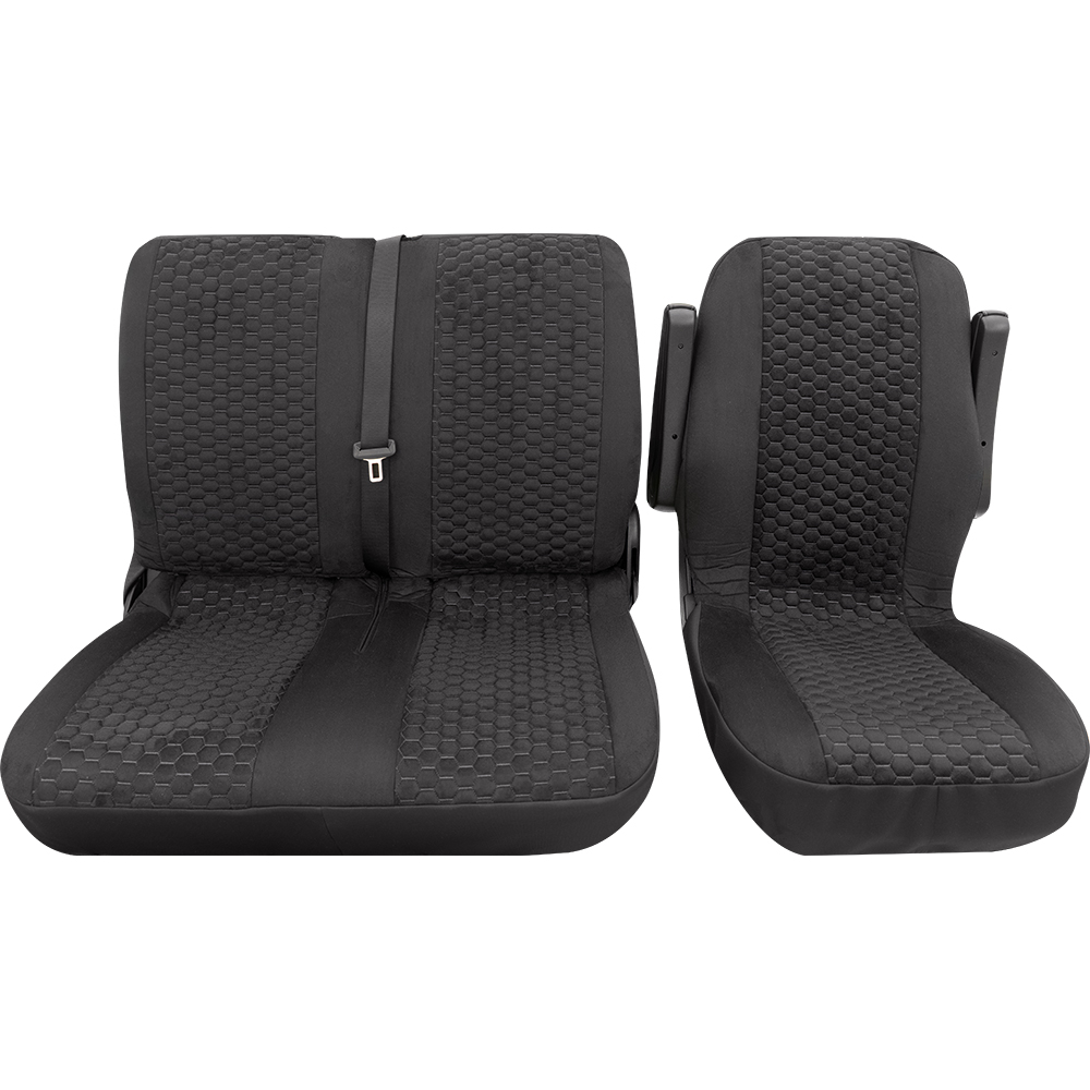 Sitzbezug Universal Business Class Hexagon schwarz
Einzelsitz und Doppelsitz 3-teilig