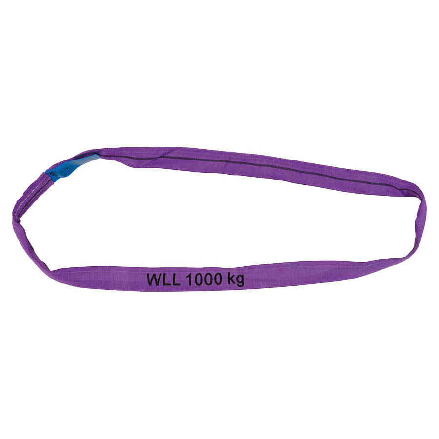 Rundschlinge WLL 1.000 kg, Länge 1 m, Umfang 2 m, violett