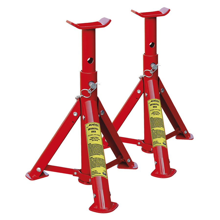 Unterstellbock, höhenverstellbar und faltbar, 2er Set , 2 t, rot