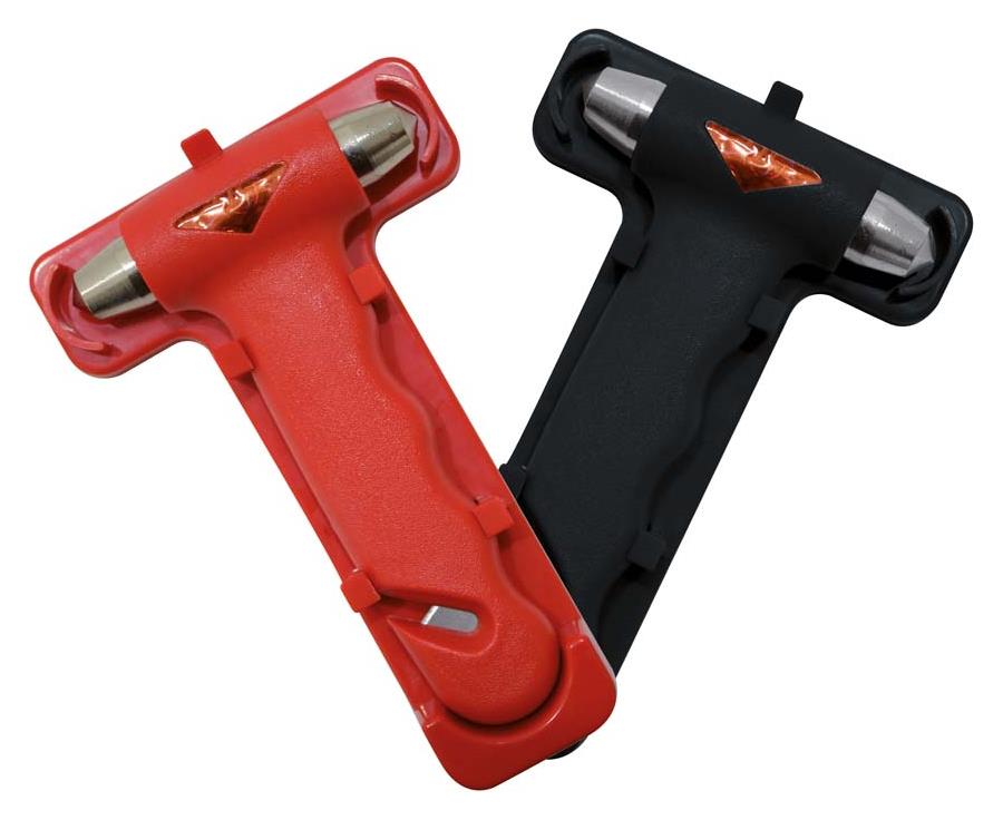 Notfallhammer mit Gurtschneider, Farbe: schwarz
