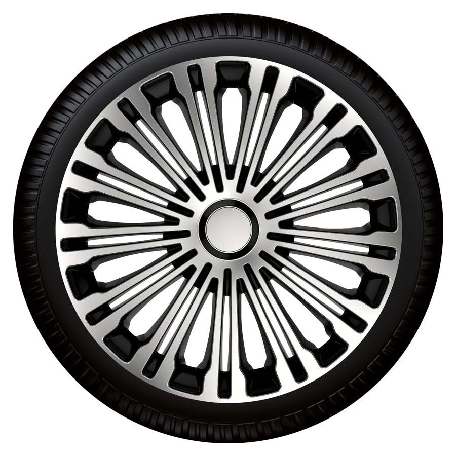 Radzierblende Volante schwarz/silber Größe 14