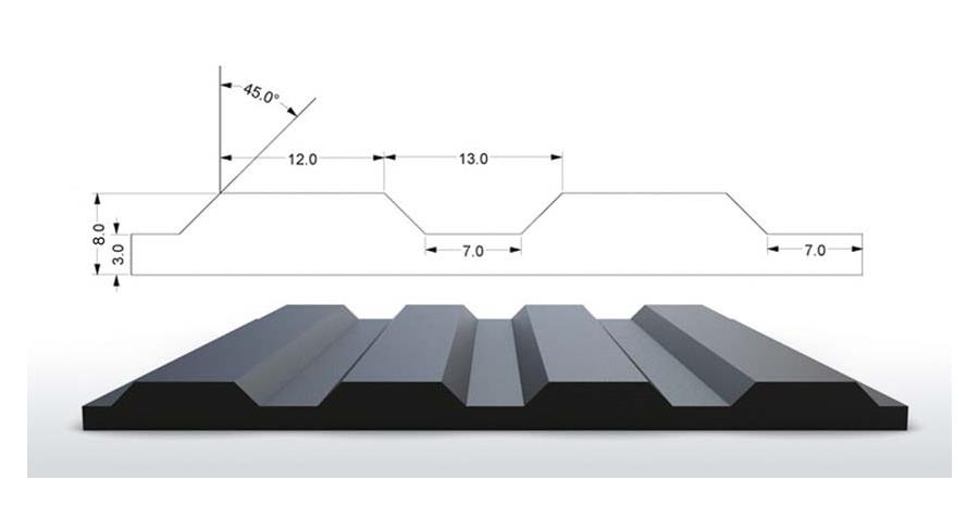 Rillengummi Rollenware
Design S4 Breite 120 cm, schwarz