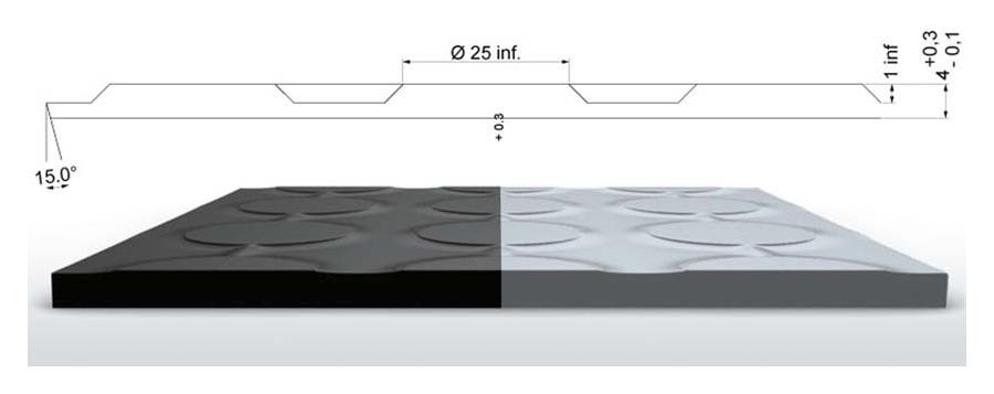 Rillengummi Rollenware
Design S8 Breite 123 cm, grau