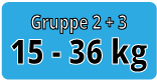 Kindersitz geeignet für Kinder von 15 - 36 Kg