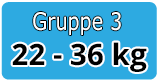 Kindersitzerhöhungen der Gruppe 3 sind geeignet für Kinder von 22 - 36 Kg Kindersitzerhöhung geeignet für Kinder von 22 - 36 Kg
