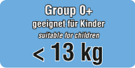 Kindersitze der Gruppe 0+ sind geeignet für Kinder 0 - 13 Kg geeignet für Kinder von 0 - 13 Kg
